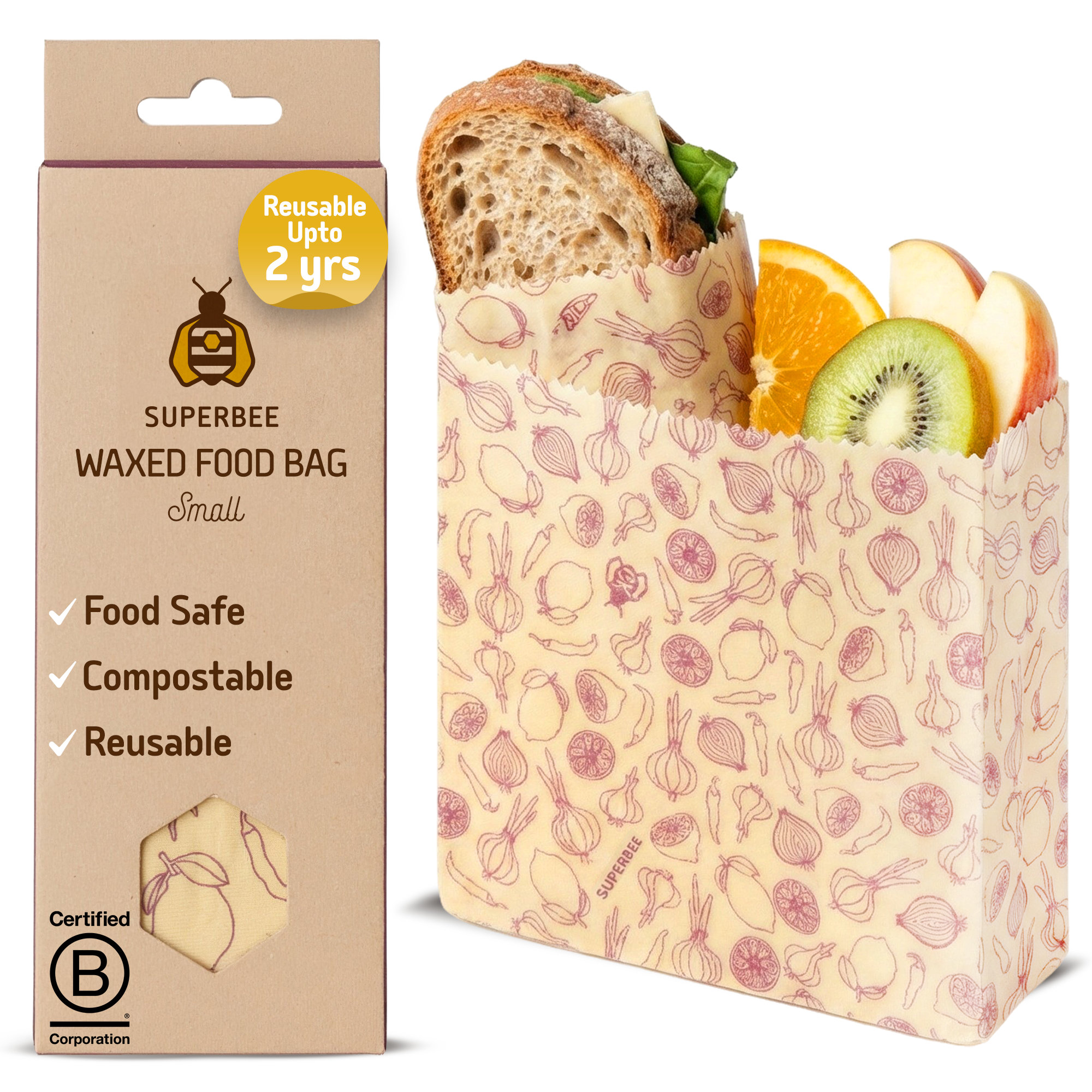 Small Waxed Food Bag